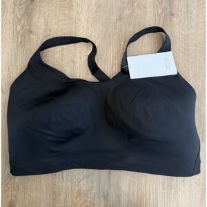 NWT ATHLETA Advance Bra B-G Sz 42F Black Lightly Lined Adjustable Straps